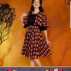 Pinup girl clothing long jun house harlequin skirt